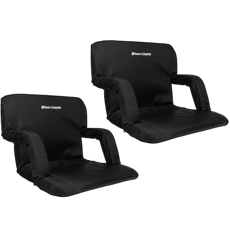 Home-Complete Set of 2 Wide Stadium Seats - Padded Back Support, Armrests, 6 Reclining Positions by, 2PK 357154CAH